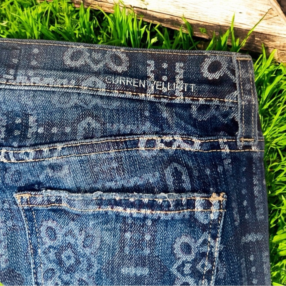 Current/Elliott ‘The Stiletto’ Skinny Leg Jeans in “Bandana” Print Size 28 - Picture 12 of 15